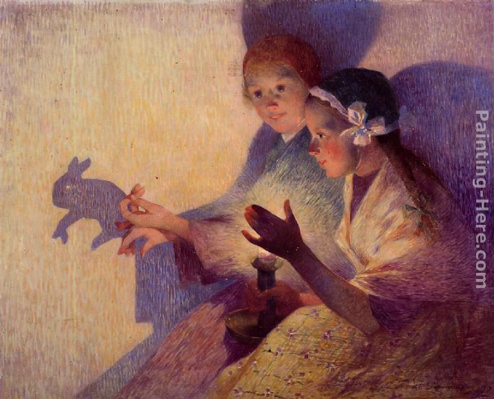 Chinese Shadows, the Rabbit painting - Ferdinand Loyen Du Puigaudeau Chinese Shadows, the Rabbit art painting
